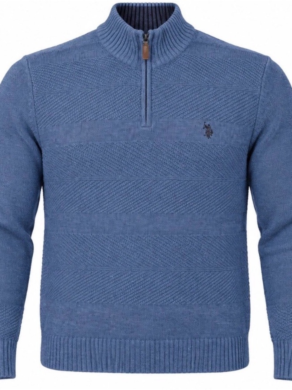 U.S. Polo Assn. Men’s Half-Zip Knit Sweater in Blue